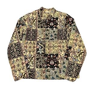 Vtg Preswick & Moore Tapestry Jacket Womens Size M Multicolor Patchwork Full Zip